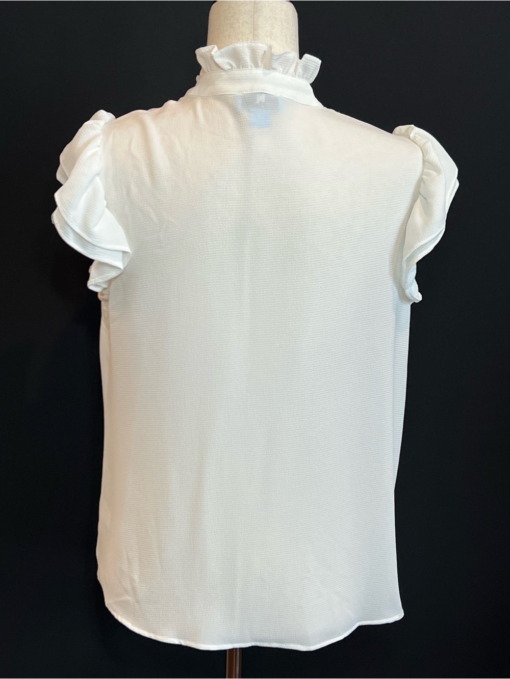 CeCe White Ruffled Button-Front Blouse (NEW) - Picture 3 of 6